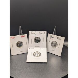 1961 Roosevelt Dime Proof Lot (4 Coins, Silver)